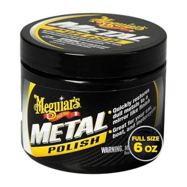 Imagem de Meguiar's Polimento de metal - ilumina e restaura o cromo do seu carro, aço inoxidável e alumínio polido - para um brilho brilhante em rodas de metal, pontas de escape e muito mais - 170 g