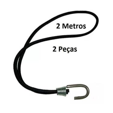 Imagem de Kit 2 Elastico Corda Aranha Ponta Gancho Ferro - 2 Metros - Dvsc