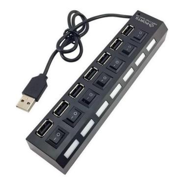 Imagem de Hub De Usb 7 Portas 2.0 Hd Extensor High Speed Pen Drive Hd - Geral