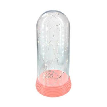 Imagem de Luminária Cúpula Encantada Com Luzes De Led Base Rosa - Amor Lindo