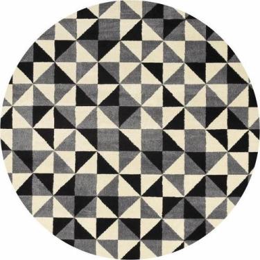Imagem de Tapete Black Tiles 1M Redondo Geometric 100Cm Herat Ladrilho - Sao Car
