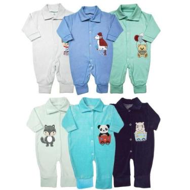 Imagem de Kit de Bebê 6 Peças Macacão Suedine e Macacão Plush Bordado - Koala Ba