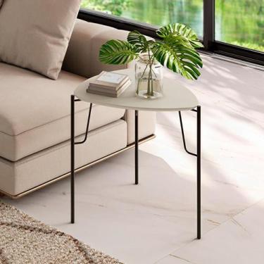 Imagem de Mesa Lateral de Apoio p/ Sala 51cm Multiuso com Pés em Metal - Casa La