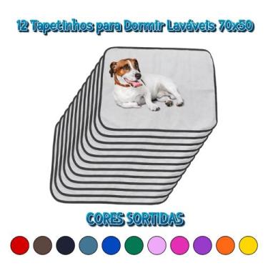 Imagem de 12 Tapetinhos Macios para Dormir Pet Antipulgas 200 Lavagens 70x50 Sor