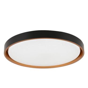 Imagem de Plafon Modaza com 3 Temperatura 41 cm, Preto e Dourado