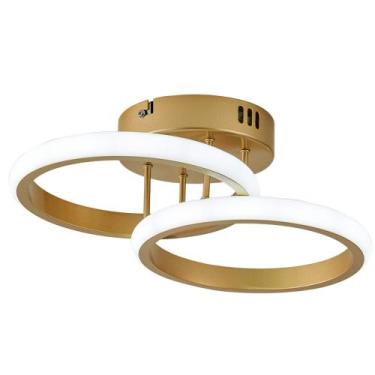 Imagem de Plafon Selene Redondo Dourado 32cm Led 18W 3 em 1 Bivolt - Nitrolux