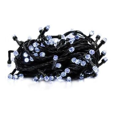 Imagem de Kit 3 Cordão de Led Branco Frio 100 Lâmpadas Fixo Fio Verde 220V - Bri