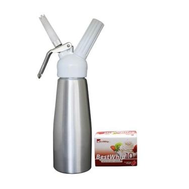 Imagem de Garrafa Chantilly Alp 500ml Prata 10 Cáp Gas N20 Bestwhip - Best Whip