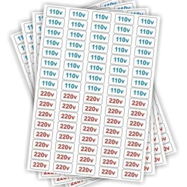 Imagem de Etiquetas Adesivo De Voltagem para Tomadas - 110 E 220v - Micro Oficin
