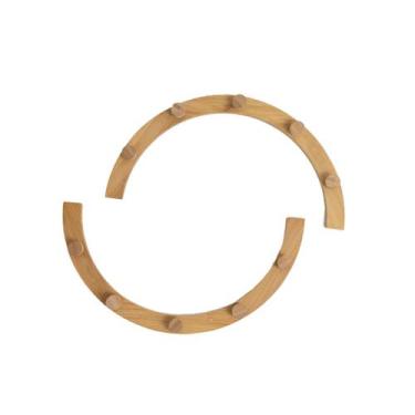 Imagem de kit 2 cabideiros arcos circulo redondo modulares de bambu 5 pinos cada