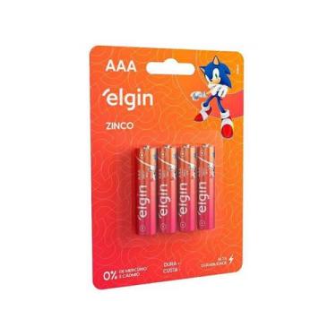 Imagem de Pilha Zinco Aaa4 Elgin R03 Cartela Com 04 Unidades - Pç / 4