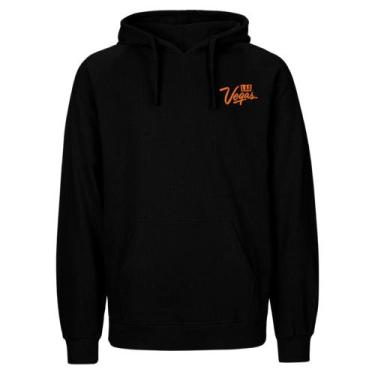 Imagem de Blusa de Frio Flanelada Preta Moletom Canguru Estampas Variadas - Rela