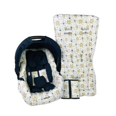 Imagem de Capa bebê conforto+carrinho+redutor - urso azul - ALAN PIERRE BABY