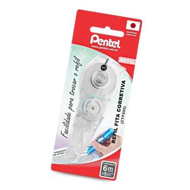 Imagem de Refil Fita Corretiva CORRETION TAPE 6m x 5mm Pentel, Branco
