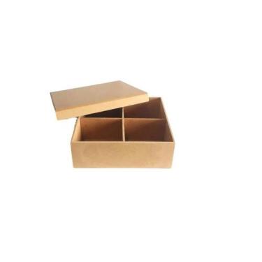 Imagem de Caixa Mdf Lisa C/ Tampa Kit C/ 10 Cx 17x17x6 - MAD. CARMINDO