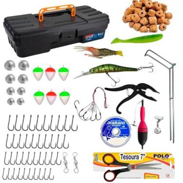 Imagem de Kit Pesca Completo Maleta Iscas Anzol Chumbada - Summer