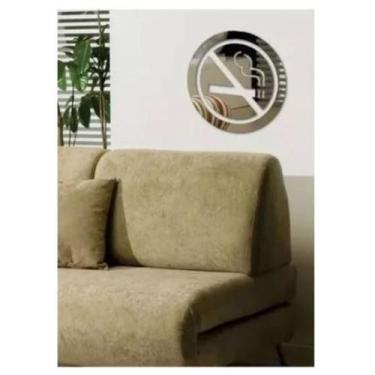 Imagem de Espelho Decorativo Acrílico Espelhado Placa Proibido Fumar - AGV Criaç