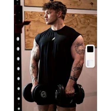 Imagem de Camiseta Regata Academia para Treino de Musculação Masculina Tecido Pr