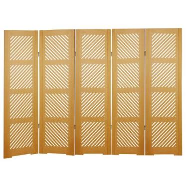 Imagem de Biombo Ripado 45 5 Folhas sem Pezinhos - ComercialMasul