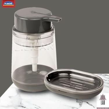 Imagem de Dispenser Porta Sabonete Líquido Pia e Saboneteira Blend Box Conjunto 