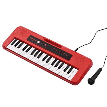 Imagem de Piano Eletrônico Infantil de 37 Teclas Com Microfone, Entrada para Fone de Ouvido, Cabo USB para Meninos e Meninas 3+
