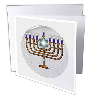 Imagem de 3dRose MENORAH - HOPE - Cartões comemorativos, 15 x 15 cm, conjunto de 12 (gc_8350_2)