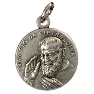Imagem de Medalha de São Pio de Pietrelina (Padre Pio) – Feito em alto relevo – 100% feito na Itália, Medium Size, Latão,