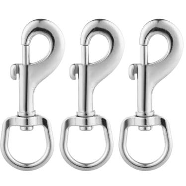 Imagem de ZORUNNA Ganchos de pressão de parafuso giratório, clipe de coleira para cães de carga de 10 cm, 99,8 kg, clipes de bandeira resistentes à ferrugem, ganchos de pressão de gatilho de extremidade única