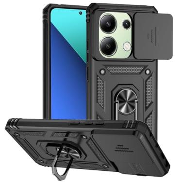 Imagem de Tothedu Capa para Redmi Note 13 Pro 4G, capa Poco M6 Pro 4G com capa de câmera deslizante, anel giratório de 360° integrado com suporte magnético à prova de choque para Xiaomi Redmi Note 13 Pro 4G