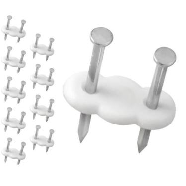 Imagem de Kit 10 Grampo Abraçadeira Fixa Fio Miguelão Duplo Cabo Simples Tv Fibr