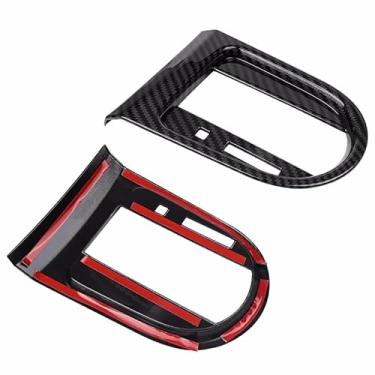 Imagem de Yoegerery Painel de cobertura do quadro de câmbio central do carro para Ford Mustang 2015~2022 2016 adesivos de acabamento protetor de padrão de fibra de carbono