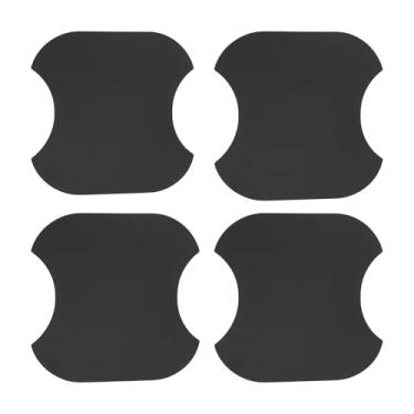 Imagem de TUCKBOLD Ímã do carro maçaneta da porta do carro protetor contra arranhões 91 x 93 mm antiarranhões | Película protetora de maçaneta de porta preto fosco 4 peças