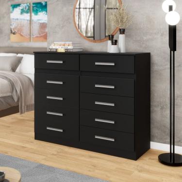 Imagem de Cômoda 10 Gavetas 99,4x123x40,5cm Alexia - Yescasa Preto