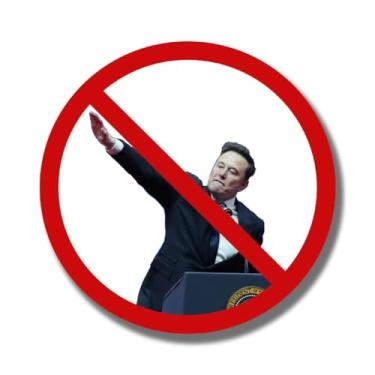 Imagem de Ímã engraçado anti saudação Elon - sem saudação - ímã de caminhão de carro - decoração exclusiva de geladeira - ótima ideia de presente - 12 cm no lado mais largo AAMT2267