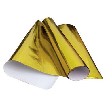 Imagem de Papel Adesivo Contact Metalizado Dourado Ouro Brilho 45 Cm X 5 Mts - F