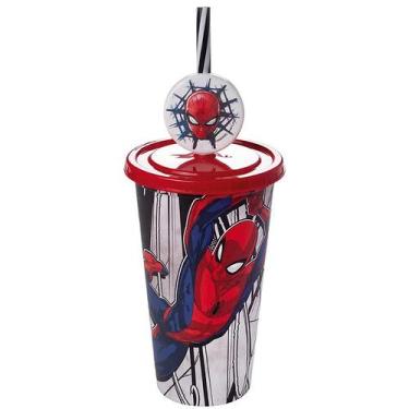 Imagem de Copo Refrigerante com Pingente Homem Aranha 500ml 17443 - Plasútil - P