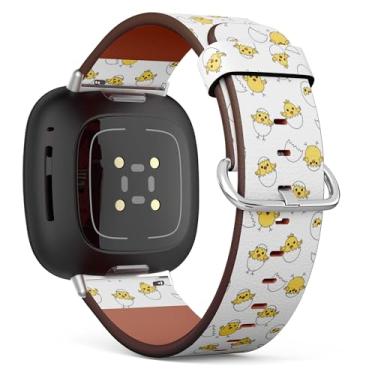 Imagem de Pulseira de couro compatível com Samsung Galaxy Watch 6/Classic, Galaxy Watch 5/PRO, Galaxy Watch 4 Classic, pulseira de relógio de couro (pintinho de ovos de Páscoa)