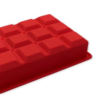 Imagem de Forma de Gelo em Silicone, 15 Cubos Retangulares, 30ml, Vermelho