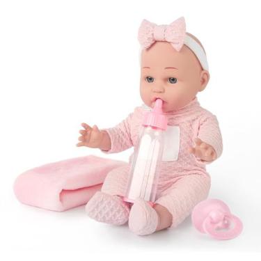 Imagem de Baby Doll Chyyeerkidd 12" com chupeta, mamadeira e cobertor