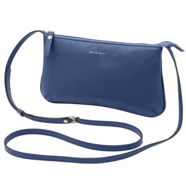 Imagem de Mariart Canelinha Bolsa Feminina Transversal de Couro Bovino Legítimo (Azul Canindé)