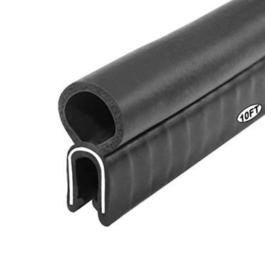 Imagem de Tira de vedação de borracha para porta de carro, serve para bordas de 1/16 polegada, vedação de acabamento com lâmpada superior para carros, barcos, trailers, caminhões e aplicações domésticas, listras de clima automotivo (3,5 m)