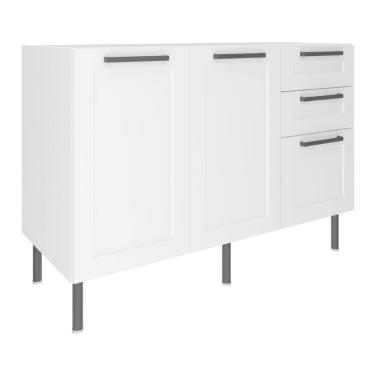 Imagem de Balcão de Cozinha Gabinete para Pia 120cm MDF 2 Portas 3 Gavetas Multimóveis CR20444