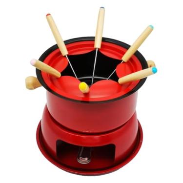 Imagem de Baoblaze Conjunto de panela de fondue de ferro fundido portátil leve conjunto de fondue de queijo doméstico pequeno para festa de casamento cozinha acampamento queijo