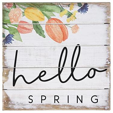 Imagem de Simply Said, INC Placa De Madeira Perfect Pallet Petites 8" - Hello Spring Pet21178