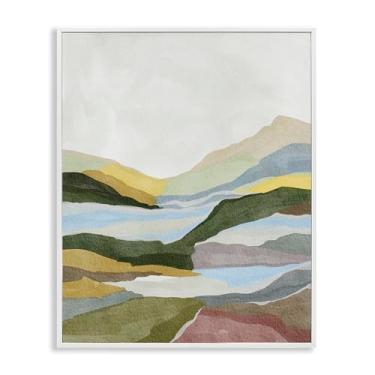 Imagem de Stupell Industries Design de arte giclée emoldurado branco com vista abstrata de colina tranquila por Nikita Jariwala, 40 x 50 cm