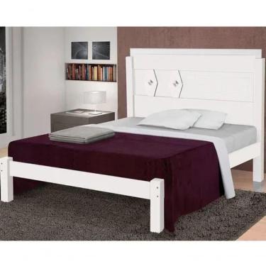 Imagem de Cama Casal Extensível Livia 100% Mdf E Estrado 100% Madeira Carmolar Branca