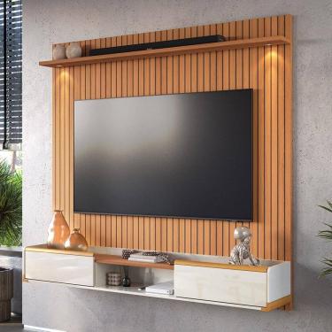 Imagem de Painel River 1.8 Com Led + Rack Bancada Atlas 1.8 Lukaliam Móveis