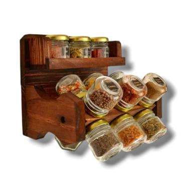 Imagem de Porta Temperos de Parede Kit 15 Potes Giratório