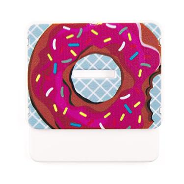 Imagem de Corta Pac Naxos – Abridor de Embalagens Longa Vida, Sachês e Sacos Plásticos com Ímã Decorativo de Geladeira com Porta-Recados – Prático, Seguro e Estampas Sortidas Tema: Donuts.