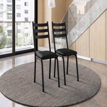Imagem de Cadeiras para Cozinha 2 Unidades Europa Preto